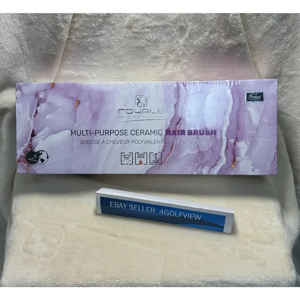 NEW - Royale Ceramic Hair Brush Multi-Purpose | Purple | Sealed | Dual Voltage